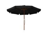 Vidaxl Ombrellone Con Asta In Legno 330 Cm Nero