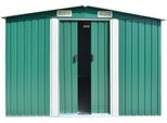 CMM - Gerätehaus 257x392x181 cm Metall Grün - Geräteschuppen - 91.52 kg
