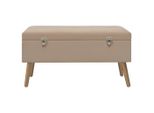 Syfax™ Panca Con Vano Portaoggetti 80 Cm Beige In Velluto