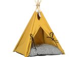 Tenda Pawhut Per Animali Domestici, Tenda Per Gatti Con Cuscino Rimovibile E Lavabile, Casa Per Gatti Con Pavimento Antiscivolo, Palla Da Gioco, Per Gatti Sotto I 5 Kg, Cani Mini, 60 X 60 X 76 Cm, Giallo