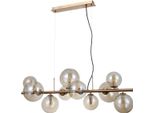 Lampadario A Sospensione In Ottone 10Xg9 Sfere Di Vetro Canello Italux PND-406007-10-HBR