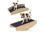 2-in-1 Hundewippe, Hunde Agility Wippe aus Holz, Hunde Agilitäts Rampe Naturholz