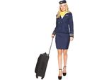 Costume Da Hostess Donna Blu-Bianco-Giallo