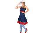 Costume Da Donna Per Carnevale Blu-Rosso-Bianco - L