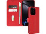 Avizar, Custodia In Ecopelle Con Funzione Di Supporto Per Apple Iphone 16 Pro, Rosso