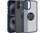 Avizar, Custodia Per Cellulare Per Apple Iphone 16 Anello In Metallo, Supporto Video, Blu Scuro