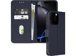 Avizar, Custodia In Ecopelle Con Funzione Di Supporto Per Apple Iphone 16 Pro, Blu Scuro