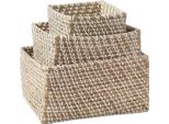 Westwing Aleya, Set Di Cestini Portaoggetti In Seagrass Da 3 Pezzi