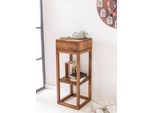Wohnling Tavolino In Legno Massiccio Di Sheesham Tavolino Per Telefono Con Cassetto 35 X 35 X 90 Cm WL1.739