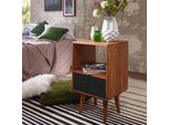 Finebuy Consolle Da Letto Retrò Repa Comodino In Legno Di Sheesham Con Cassetto 40 X 35 X 70 Cm Comodino Massiccio Per Box Letto Comodino Grande