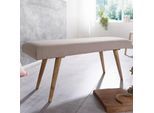 Finebuy Panca In Tessuto / Panca In Legno Massiccio Beige 117X51X38 Cm In Stile Retrò Panca Imbottita A 2 Posti Corridoio Panca Imbottita In Tessuto Sala Da Pranzo Marrone Panca Letto Piccola