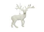 Decorazione Per Albero Di Natale In Plastica Con Cervo 14Cm Bianco