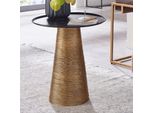 Finebuy Tavolino Rotondo 40 Cm In Metallo Dorato - Tavolo Da Salotto Dal Design Orientale In Alluminio - Tavolino In Alluminio - Tavolino Da Divano Tavolo Decorativo