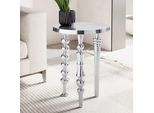 Finebuy Tavolino Di Design Rotondo 44Cm In Metallo Argento - Tavolo Da Soggiorno In Alluminio Fatto A Mano - Tavolo Decorativo In Alluminio - Tavolino Da Caffè Piccolo