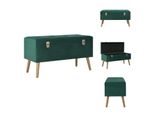Vidaxl Panca Con Vano Portaoggetti 80 Cm In Velluto Verde - Panche Da Sala E Da Petto