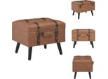 Vidaxl Sgabello Con Vano Portaoggetti Da 40 Cm In Pelle Finta Marrone - Panche Per Sala E Cassapanca