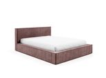 Gutto Letto Imbottito Su Misura Filo Rosa Cipria 200X200 In Tessuto A Coste Con Rete A Doghe In Legno Design Moderno In Colori Di Tendenza, Senza Contenitore