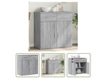 The Living Store Credenza Grey Sonoma 79X38X80 Cm Materiale Legno