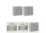 The Living Store Credenze 2 Pz. Grigio Sonoma 79X38X80 Cm Materiale A Base Di Legno