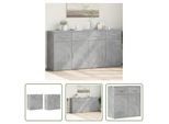 The Living Store Credenze 2 Pz. Grigio Cemento 79X38X80 Cm Materiale A Base Di Legno
