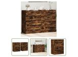 The Living Store Credenze 2 Pz. Rovere Fumé 60X39X80 Cm Materiale A Base Di Legno