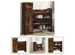 The Living Store Scarpiera In Rovere Fumé 100,5X28X100 Cm Materiale In Legno