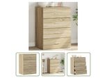 The Living Store Credenza Sonoma Rovere 60X39X80 Cm Materiale Legno