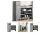 The Living Store Scarpiera Grey Sonoma 100,5X28X100 Cm Materiale In Legno