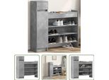 The Living Store Scarpiera Grigio Cemento 100,5X28X100 Cm Materiale Legno