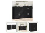 The Living Store Credenze 2 Pezzi Nero 60X31X70 Cm Materiale Legno