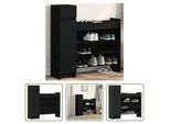 The Living Store Scarpiera Nera 100,5X28X100 Cm Materiale Legno