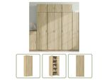 The Living Store Credenza Sonoma Rovere 70X42,5X185 Cm Materiale In Legno