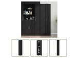 The Living Store Credenza Nera 30X42,5X185 Cm Materiale A Base Di Legno