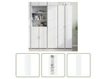 The Living Store Credenza Bianca 45X42,5X185 Cm Materiale A Base Di Legno