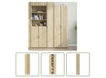 The Living Store Credenza Rovere Sonoma 30X42,5X185 Cm Materiale A Base Di Legno