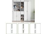 The Living Store Credenza Bianca 30X42,5X185 Cm Materiale A Base Di Legno