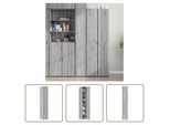 The Living Store Credenza Grey Sonoma 30X42,5X185 Cm Materiale A Base Di Legno