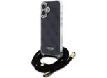 Guess Guhcp16Shc4Sek Iphone 16 6.1 Czarny/Nero Custodia Rigida Crossbody Cord 4G Stampa