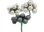 Mini Baubles Natalizi Antracite E Argento Lucido Opaco Bacche A Specchio 2Cm Set Di 140 Per Decorazioni Festive
