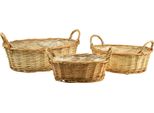 Set Di Cesti Per Piante In Vimini Ovale Con Rivestimento In Lamina, Cesto Decorativo Per Fiori, 3 Misure 42/34/28Cm