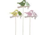 Primavera Decorazione Fiore Spina Uccelli Di Legno 7×10Cm 12Pcs Giardino Decorazione Pianta Spina