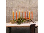 Portacandele A Bastoncino Dorato In Stile Antico, Spazio Per 10 Candele, 46X46Cm H16,5Cm - Decorazione Elegante