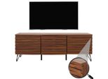 Tv-Rack MCW-M49, Lowboard Tv-Schrank, 3D-Design StaufäCher, Mdf Metall 52X142X44Cm ~ Walnuss-Optik