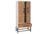 Hochschrank MCW-N30, Schrank BüCherschrank Wohnzimmerschrank Mit TüRen Und Schublade, Massiv-Holz Mdf, 167X72X41Cm