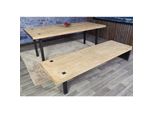 Esszimmer-Set MCW-L75, Esstisch Sitzbank Esszimmergarnitur, Massiv-Holz Mvg-Zertifiziert 200Cm, Natur