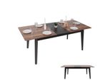 Esszimmertisch MCW-M57, Esstisch, Massiv-Holz Laminat Melamin 160-200X90Cm, Ausziehbar Sheesham Holz-Optik, Dunkle Beine