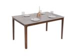 Esszimmertisch MCW-M55, Tisch Esstisch, Massiv-Holz Hdf Laminat Melamin 135X80Cm, Beton-Optik, Braune Beine