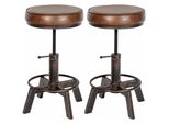 Clp 2Er Set Sitzhocker Destin Mit Kunstlederbezug I Hocker Im Industrial Design I Gepolstert Und HöHenverstellbar