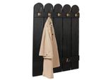 Wandgarderobe MCW-N95, Garderobe Garderobenpaneel, Paulownia 7 Haken 86X60Cm ~ Schwarz