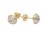 Paar Ohrstecker Vivance "Ohrstecker Bicolor", Gelb (Gelbgold 375), Ohrringe, Damen, Gelbgold 375, Diamantiert/Satiniert